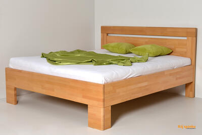 Leona LUX postel, 180x200 |  jádrový buk 73 odstín olše  - 1