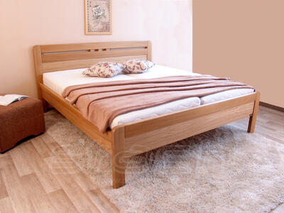 Adonis masivní postel, 160x200 | Dub - šedá - 2